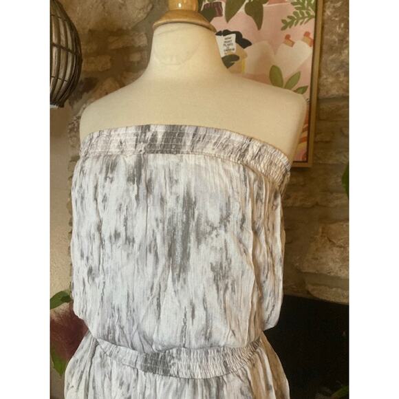 Gray and White Strapless Dress - Mustard Seed - Size Small - Picture 4 of 9